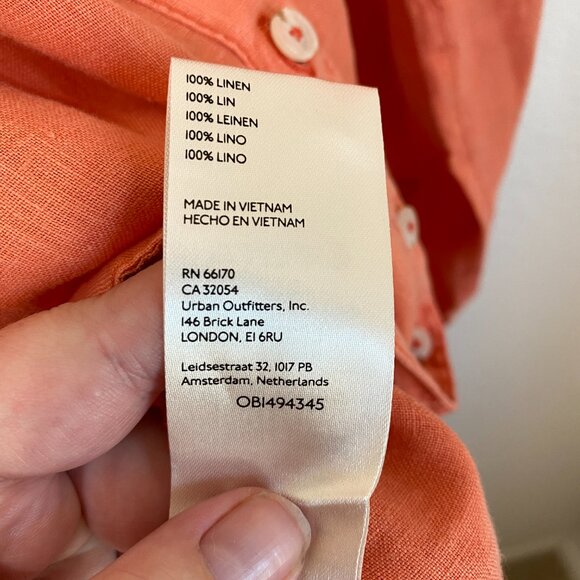 Anthropologie Relaxed Buttondown 100% Linen Tunic size medium - Picture 8 of 9